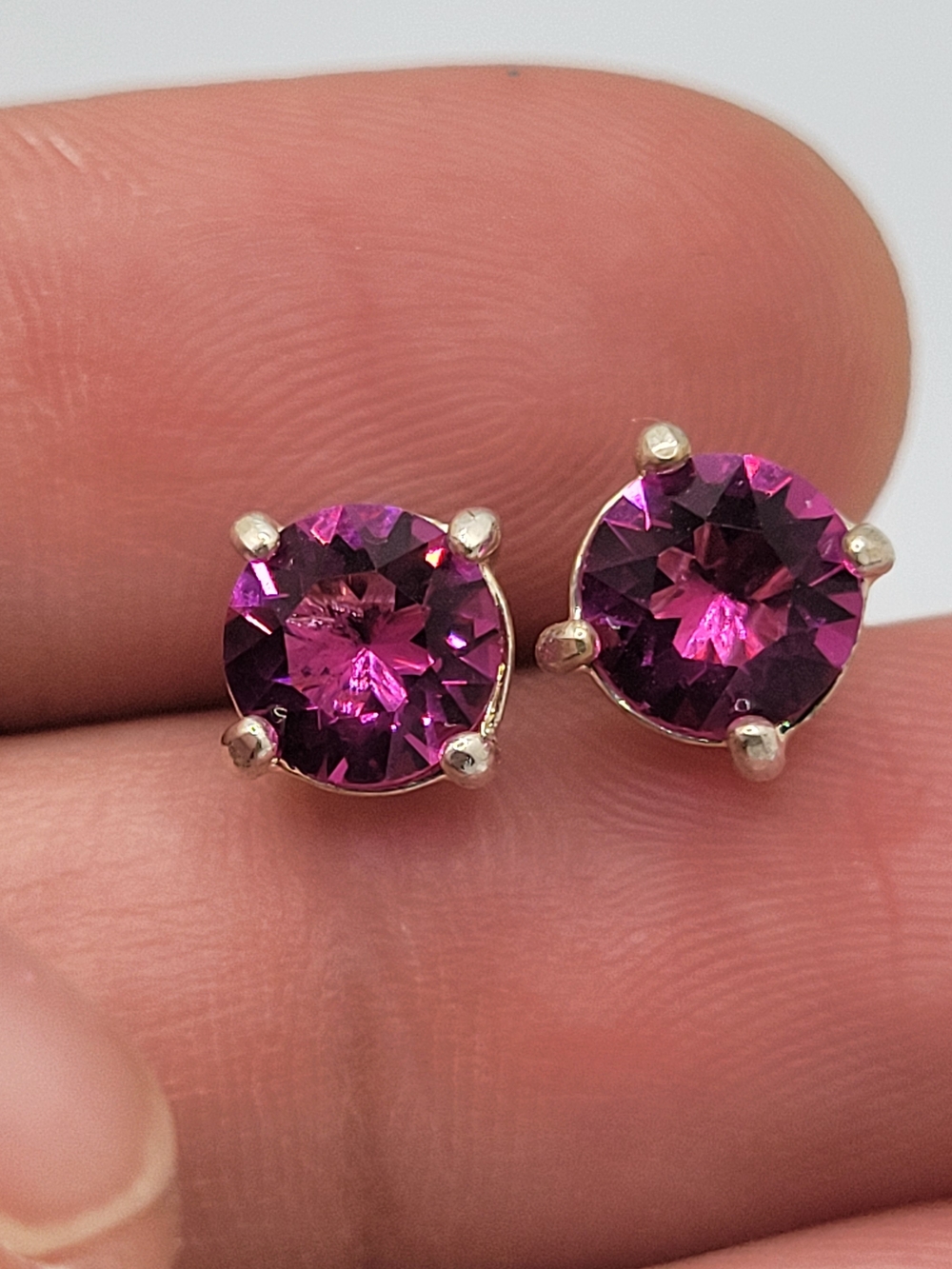 Purple Crystal Stud Earrings - Women Jewelry